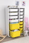 Hanah Home Armario Multiusos Blanco y Amarillo